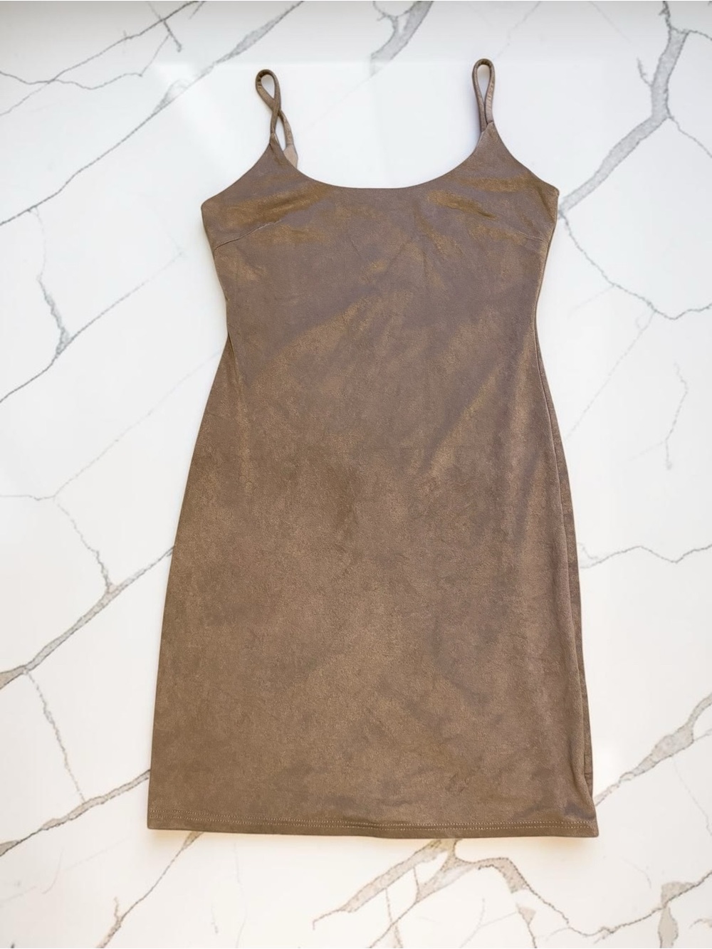 Forever 21 Light Brown Mini Slip Dress with Thin Straps